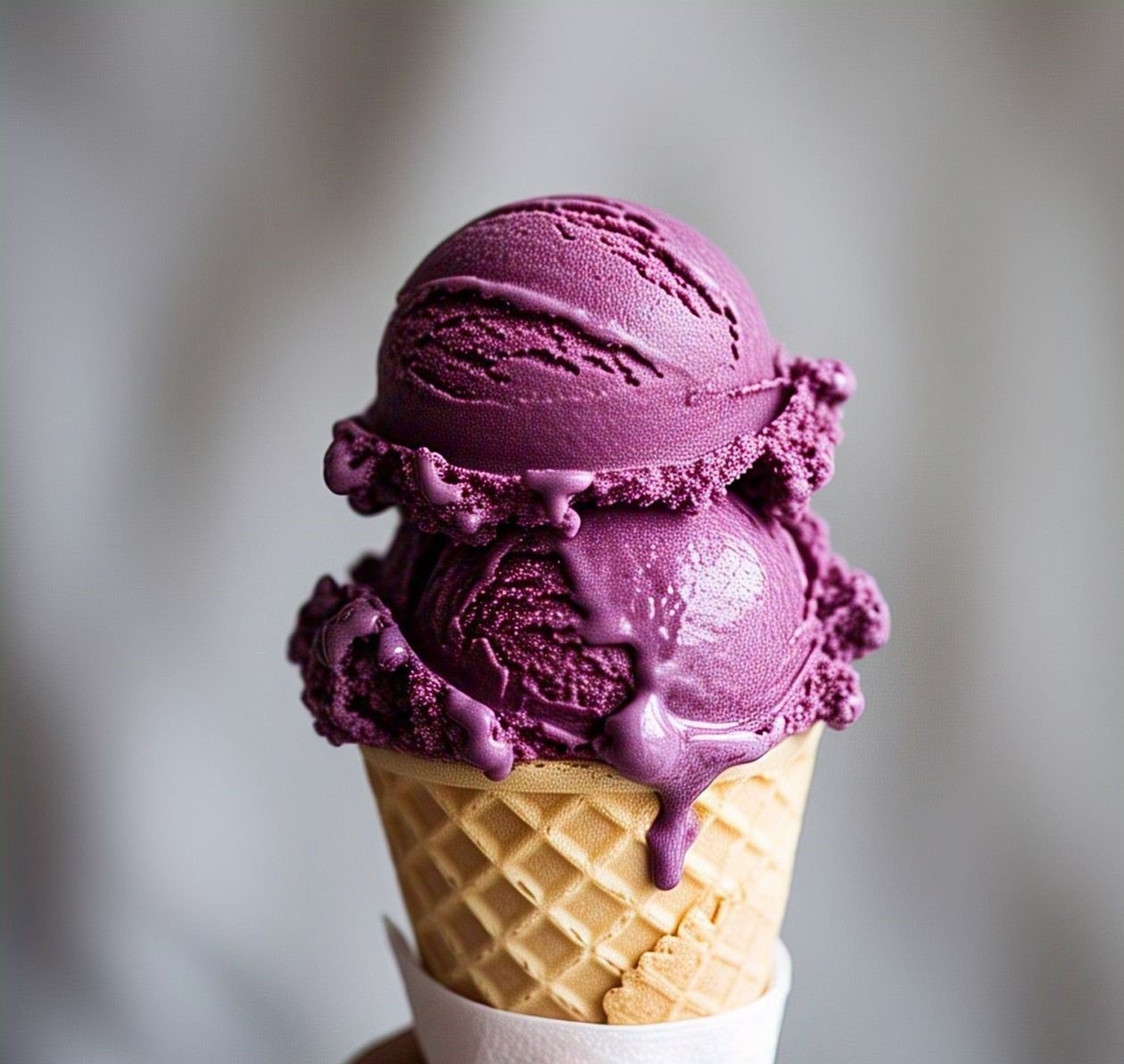 black currant cone ice cream